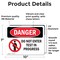 Signmission Do Not Enter Test In Progress Danger Sign, Vinyl Decal, 10in W x 7in L, 2PK OS-2PACK-DS-D-710-L-1149 - alternate 2